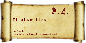 Mitelman Liza névjegykártya